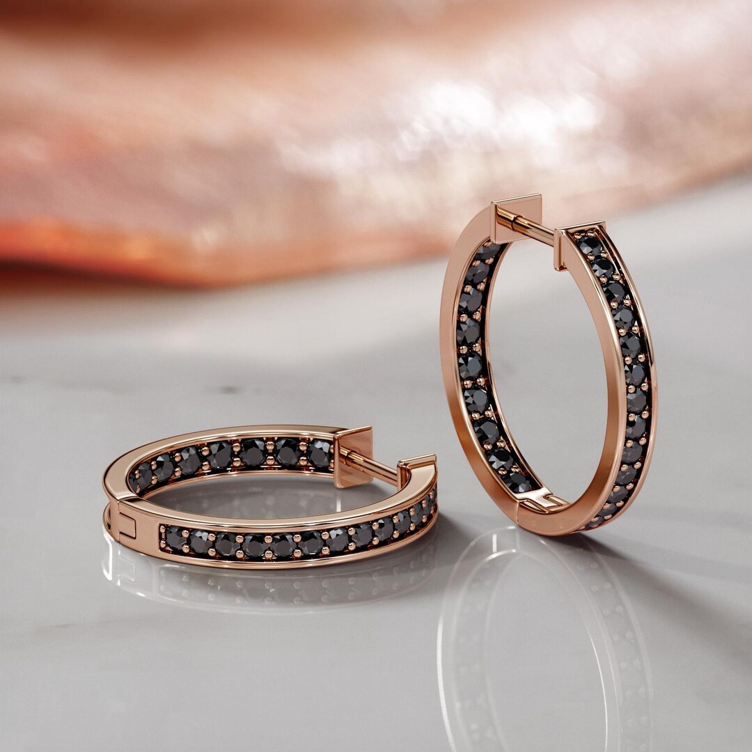 UNFORGETTABLE HOOP EARRING, NOIR main image 0