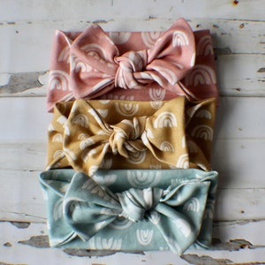Pastel Rainbow Headband, Baby, Toddler Headwrap, Baby Headband, Toddler Headband, Child Headband, Baby Girl Bows, Baby Shower Gifts, Organic