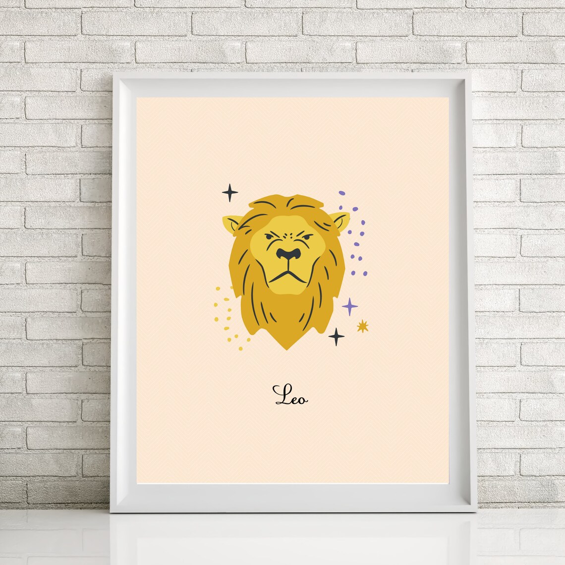 Leo Print Leo Wall Art, Zodiac Wall Art, Astrology Wall Art Etsy