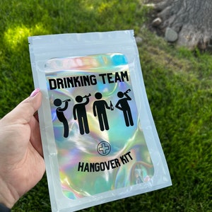 Drinking Team • Cruda Kit • Hangover Recovery Kit • Bachelorette Party Favor • Despedida de Soltera • Resealable Bag • Bachelor Party