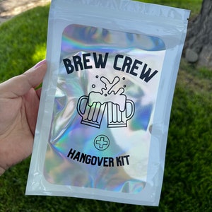 Brew Crew • Cruda Kit • Hangover Recovery Kit • Bachelorette Party Favor • Despedida de Soltera • Resealable Bag • Bachelor Party
