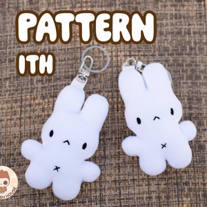 Pattern bunny keychain ITH plushie charm