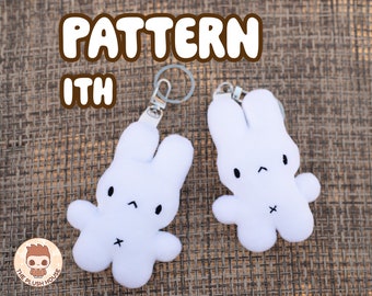 Pattern bunny keychain ITH plushie charm