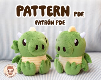 Cute Dragon Dinosaur plush sewing pattern