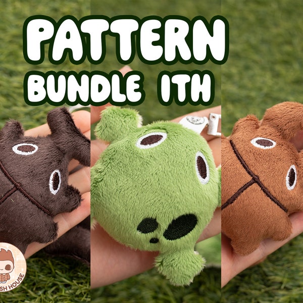 Pattern bundle garden critters keychain ITH plushie charm