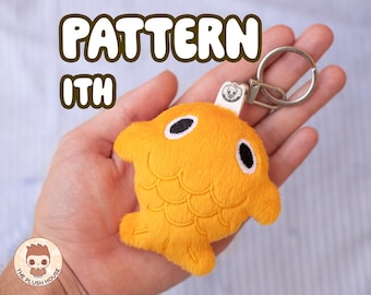 Goldfish Embroidery Plush Pattern | ITH Plush Keychain | Downloadable Embroidery Machine Pattern File