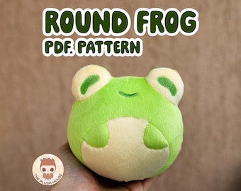 Round Frog Doll Plush Sewing Pattern PDF | Frog Doll Base Template | DIY Frog Plushie Pattern | Frog Plush Pattern Download