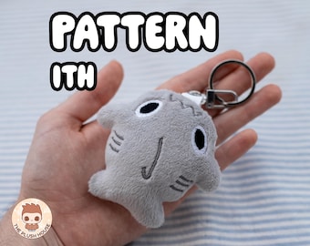 Shark Embroidery Plush Pattern | ITH Plush Keychain | Downloadable Embroidery Machine Pattern File
