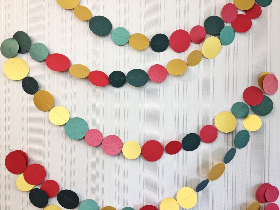 Paper garland. Garland circles. Golden circles. Wedding Etsy