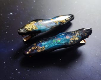 Nebula Haarspangen Set Galaxie Harz Haarspangen für Sternenliebhaber