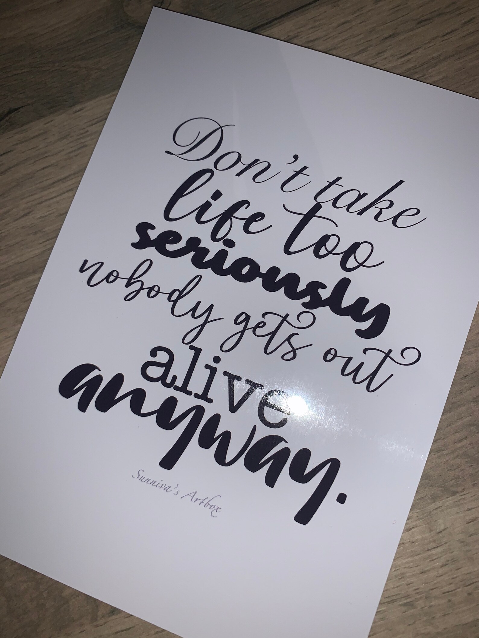 Ernsthafte Leben schwarz und weiß Kalligraphie Zitat drucken Etsy