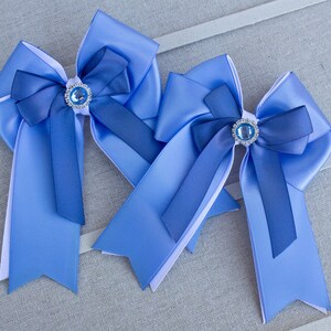 Blue Satin Horse Show Bows, Horse Show Hair Bows, Equestrian Bows, Equestrian Show Bows, Equestrian Hair Bows, Horse Rider Bows, Show Bows