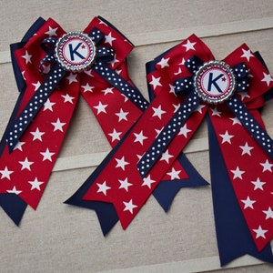 Personalized Horse Show Bows, Horse Show Hair Bows, Equestrian Bows, Equestrian Show Bows, Horse Show Hair Bows, Patriotic Show Bows