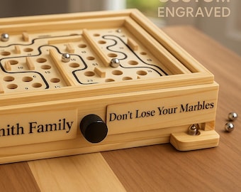 Personalized Engraved Wooden Marble Maze: Custom Puzzle Gift