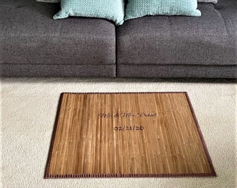 Personalized Bamboo Non Slip Runner!  Custom Floor Mat!  Wood Bath Mat!  Personalized Floor Mat!