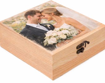 Personalized Wooden Keepsake Box | Custom Photo Box | Memory Box | Wedding Gift | Wooden Storage Box | Graduation Gift