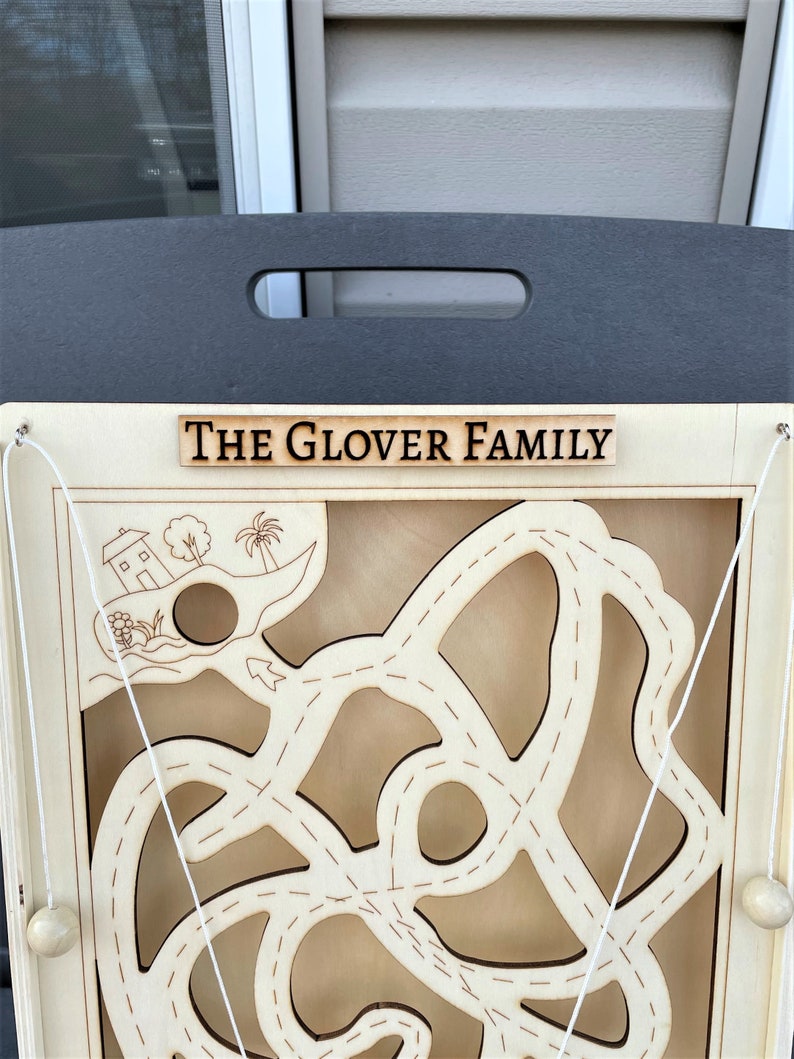 Personalized Wooden Rope Maze Game Labyrinth Game Upright Etsy
