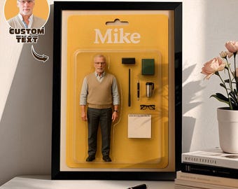 Custom Mini Figure Portrait: Personalized Photo Gift, 2D Collectible Display