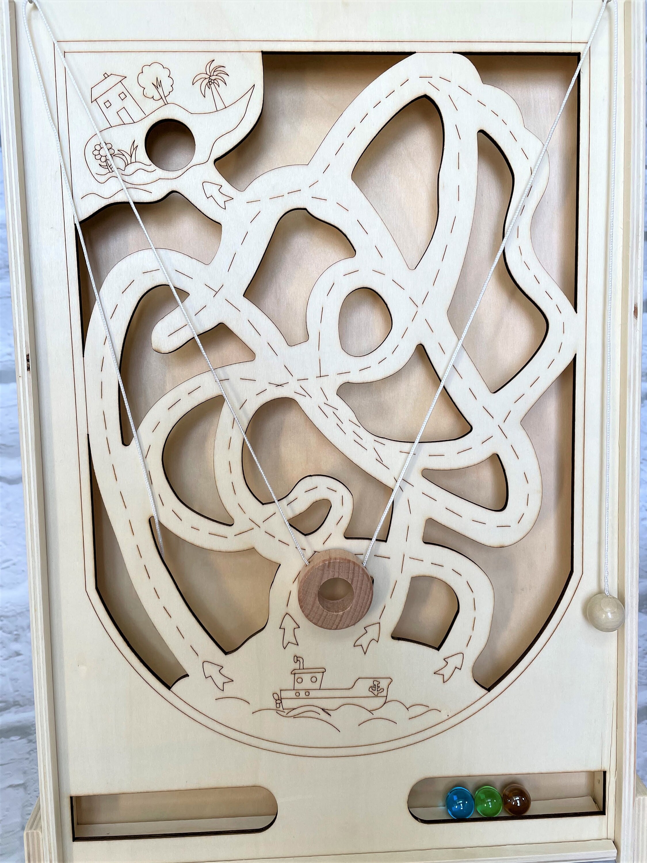 Personalized Wooden Rope Maze Game Labyrinth Game Upright Etsy