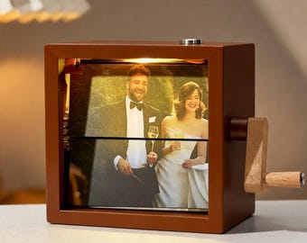 Personalized Photo Flipbook Frame, Hand-Cranked Animation Album, Anniversary Gift