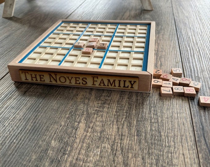 Personalized Wood Sudoku Game: Custom Engraved Family Puzzle