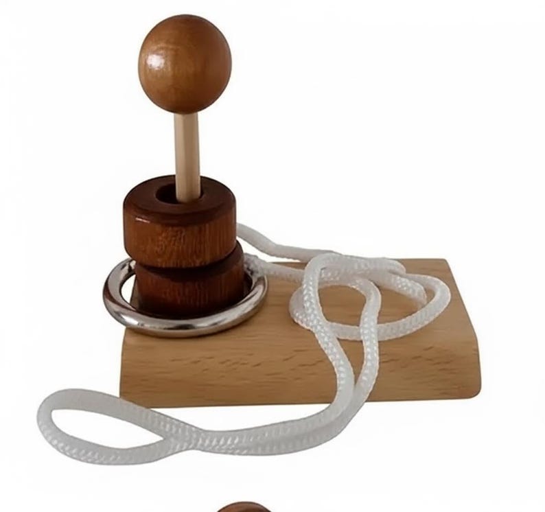 Loop Puzzle Ropes Wooden Rope Interlocking Puzzles: Brain Teaser Games, Stocking Stuffer ...