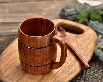 Wooden Mug – Custom Drinking Cup, 5th Anniversary Wood Gift