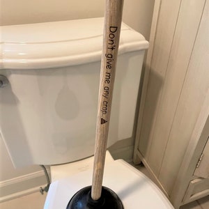 Custom Engraved Wooden Plunger! Custom Plunger! Engraved Plunger! Funny Gift! Personalized Bathroom Plunger!