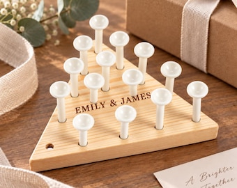 Personalized Triangle Peg Game, Engraved Wooden Brain Teaser, Custom Travel Game, Family Game Night Gift, Stocking Stuffer