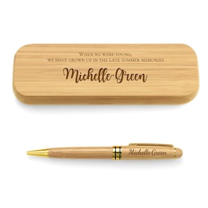 Personalized Wood Pen Set – Engraved Pen with Custom Wooden Case, Gift for Men, Graduates, Boss, or Teachers