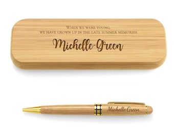 Personalized Wood Pen Set: Engraved Pen & Custom Wooden Case