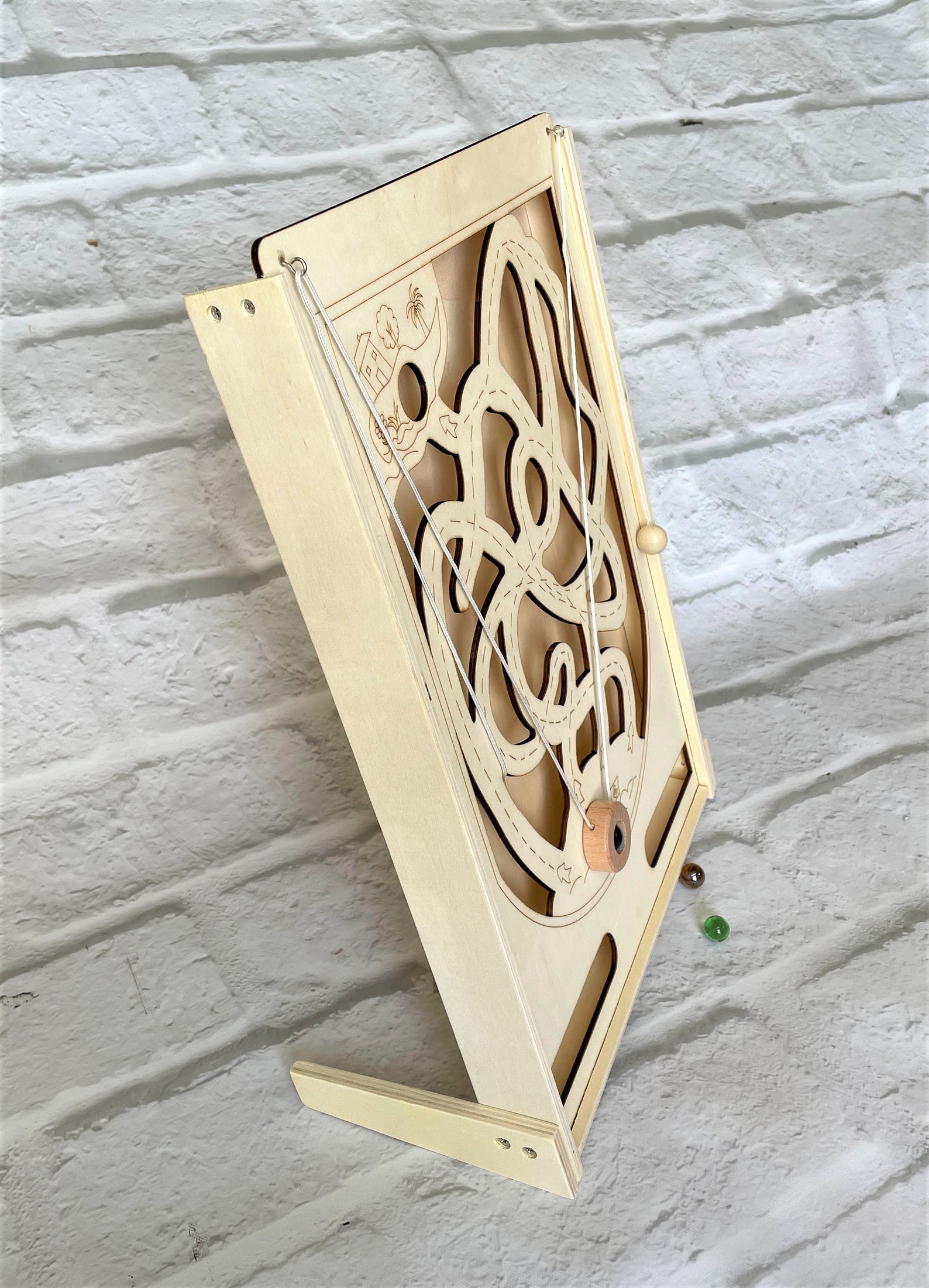 Personalized Wooden Rope Maze Game Labyrinth Game Upright Etsy