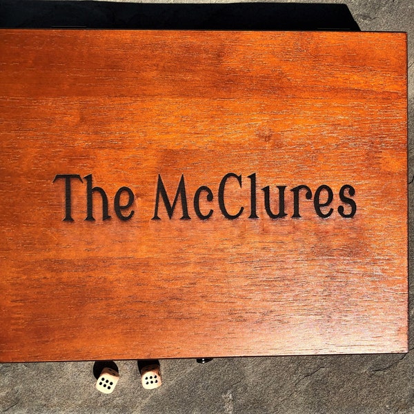 Personalized Vintage Wooden Shut The Box Dice Game!  Canoga Game! Shut The Box With 12 Numbers in an Classic Styled Wood Box with a Lid!