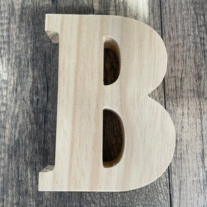 Chunky Pine Wood Letter B: Craft Decoration (7" H)