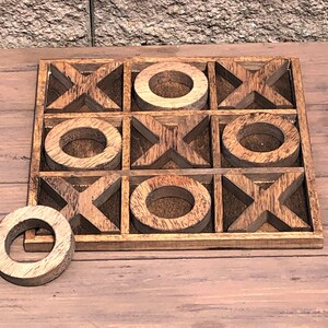 Large Personalized Tic-Tac-Toe Board Game Custom Outdoor/Indoor Board Game 14X14 Tabletop Tic Tac Toe English Chestnut