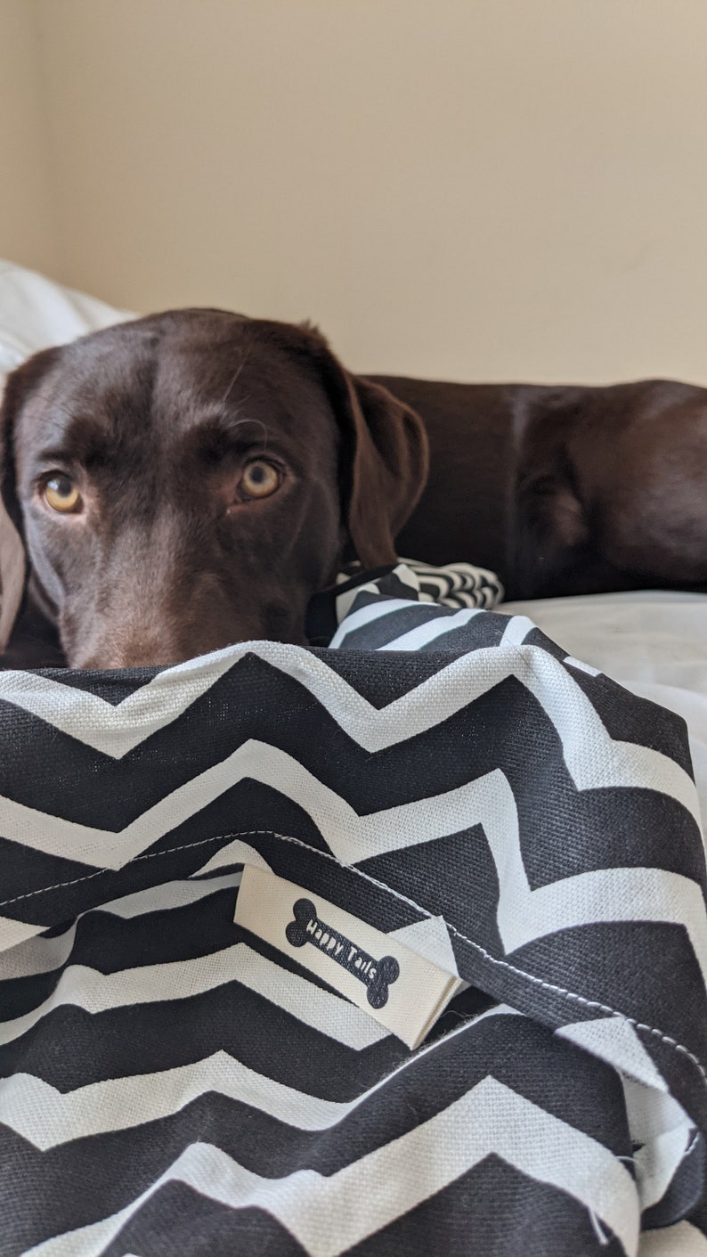 Dog Duvet Bed Cover Blue Diamond Shape