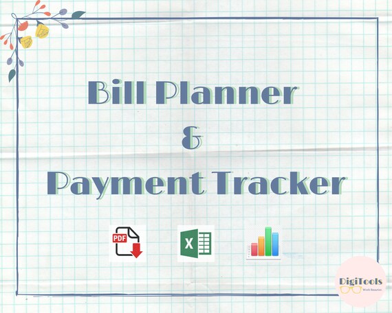 Bill Planner Payment Tracker Template Excel Apple Numbers Etsy