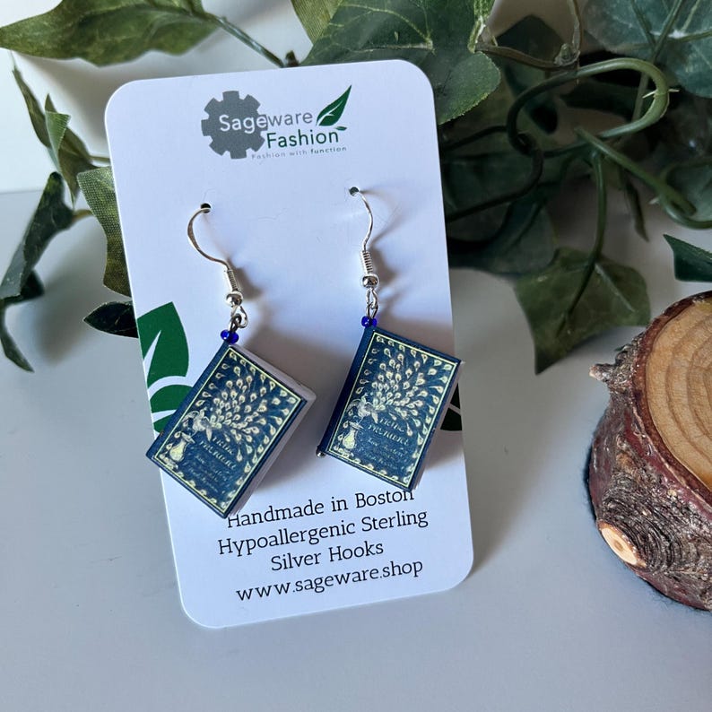 Jane Austen Pride and Prejudice Book Earrings ©  SagewareFashion | etsy.com