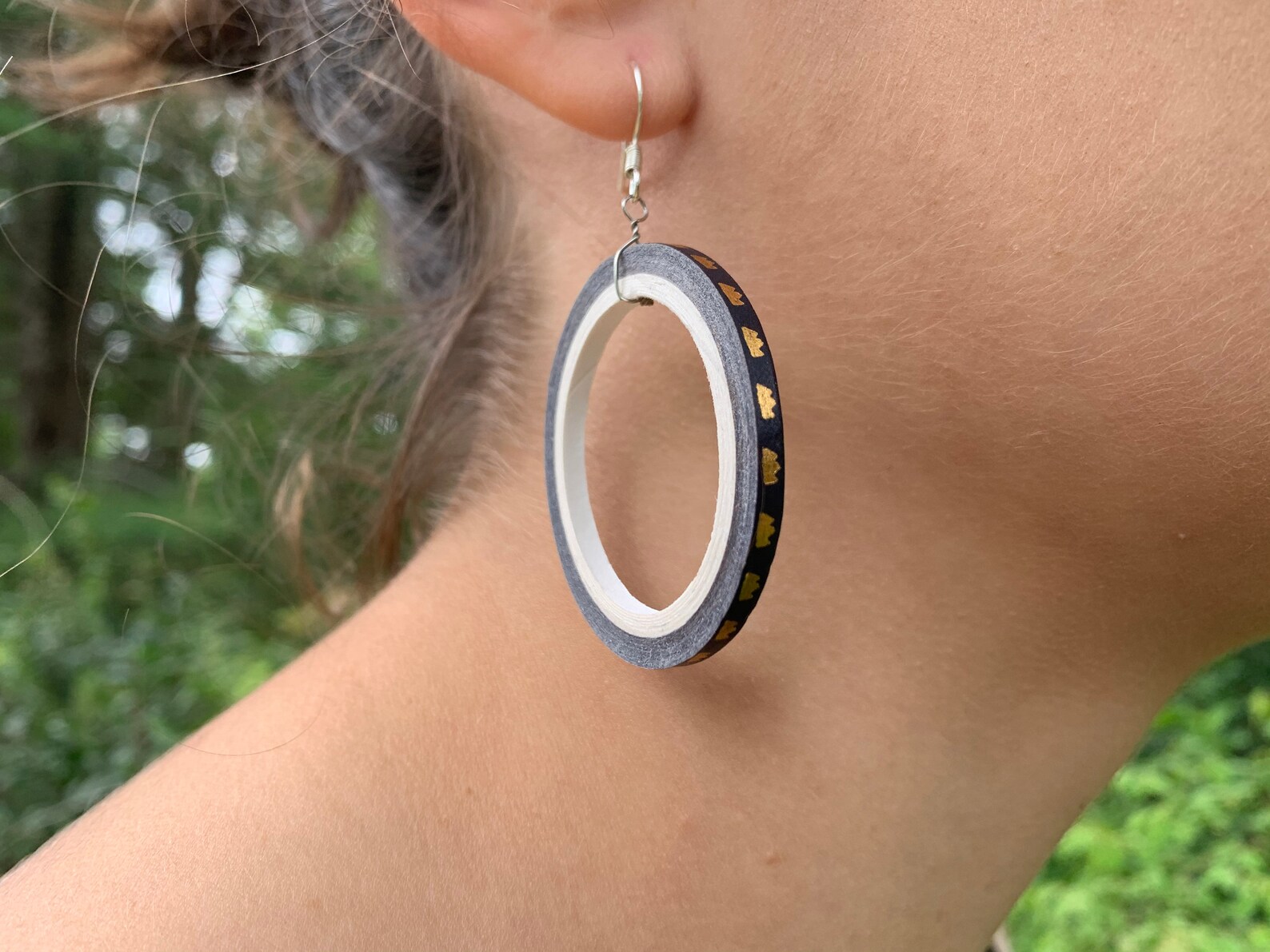 Washi Tape Earrings red with circles Etsy