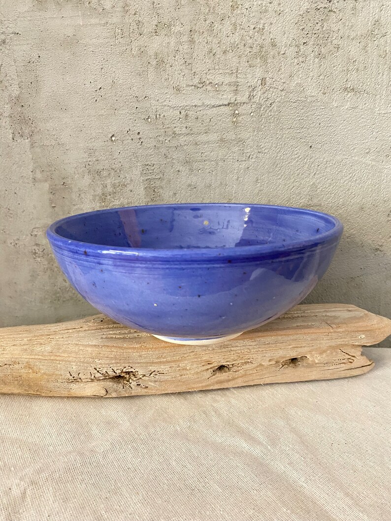 Blue Ceramic Soup or Salad Bowl 15 cm image 2