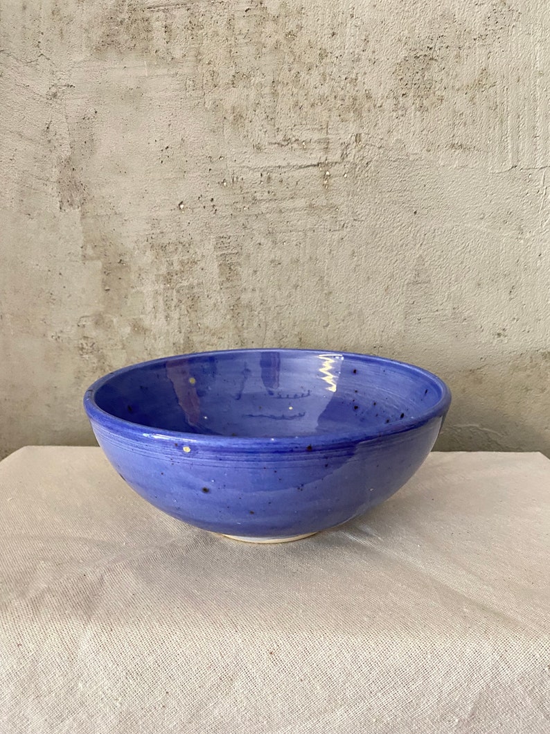 Blue Ceramic Soup or Salad Bowl 15 cm image 4