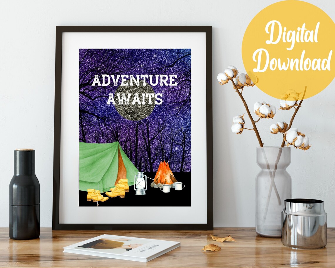 Camping Print Camping Decor Camping Wall Art Camping Etsy