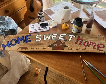 Home Sweet Home Wood Sign, Housewarming Gift, Recycled wood, Outdoor Sign, Rustic Home Decor