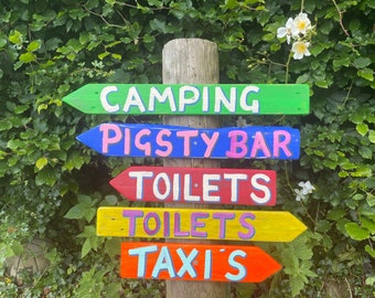 Custom Wood Signs, Wood Camping Signs, Glamping Signs, Outdoor Party Signs, Festival Signs, Camp Signs