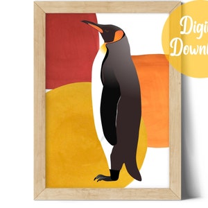 Penguin Illustration, Penguin Decor, Penguin Art Print, Penguin Gift, Nursery Wall Art, Kids Room Decor, Wall Decor