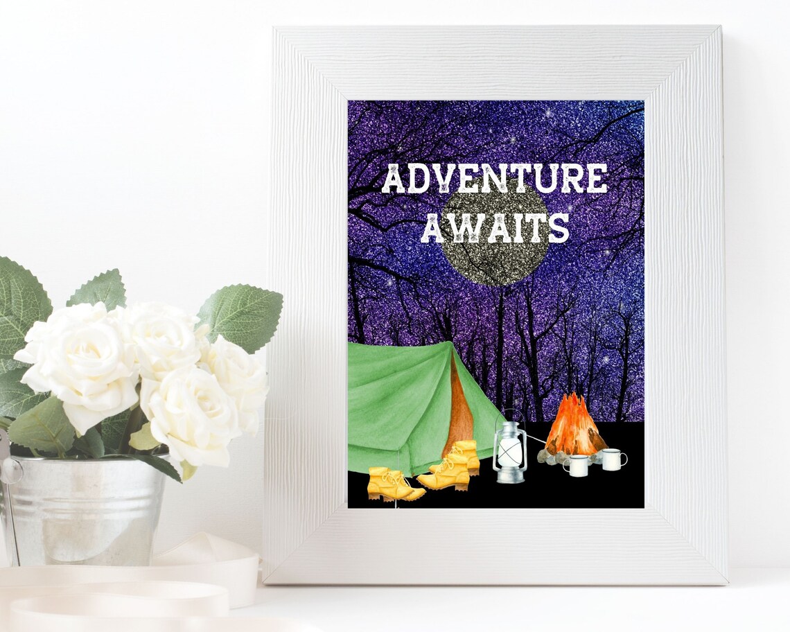 Camping Print Camping Decor Camping Wall Art Camping Etsy
