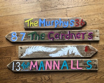 Family Name Sign, Anniversary Gift, Personalised Family Sign Post,  Anniversary Present, Gift for Parents