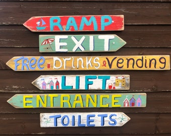 6 X Bed and Breakfast Signs, Guest House Signs, Hotel Decor, Garden/Beach sign post, Home Decor, Personalised Sign, Custom Wood Sign