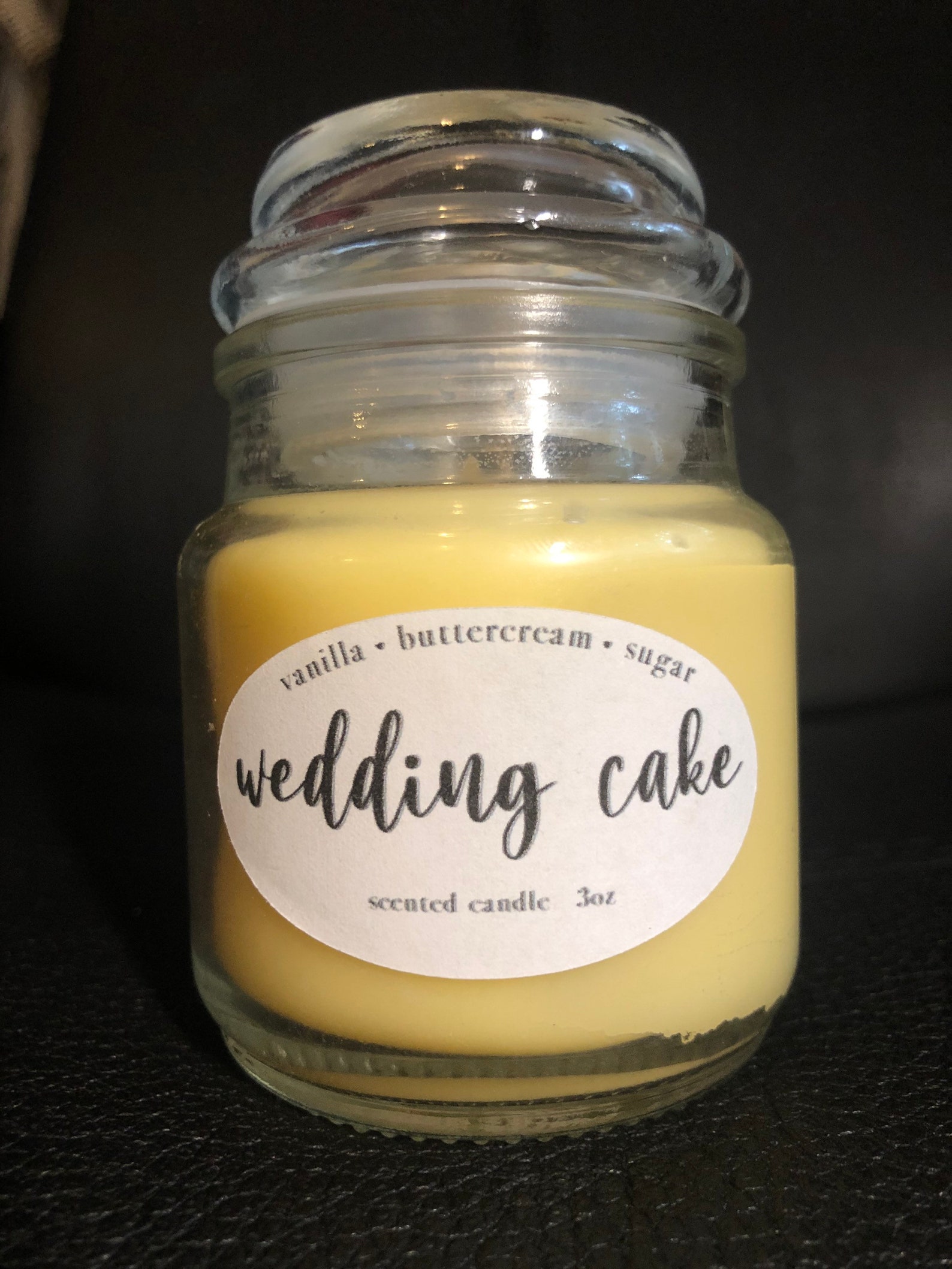 Wedding Cake Candle Vanilla Sugar Scented 3oz Jar Candle Etsy