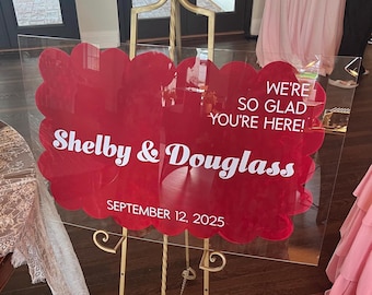 Wedding Welcome Sign Vinyl Decal; Custom Name Stickers